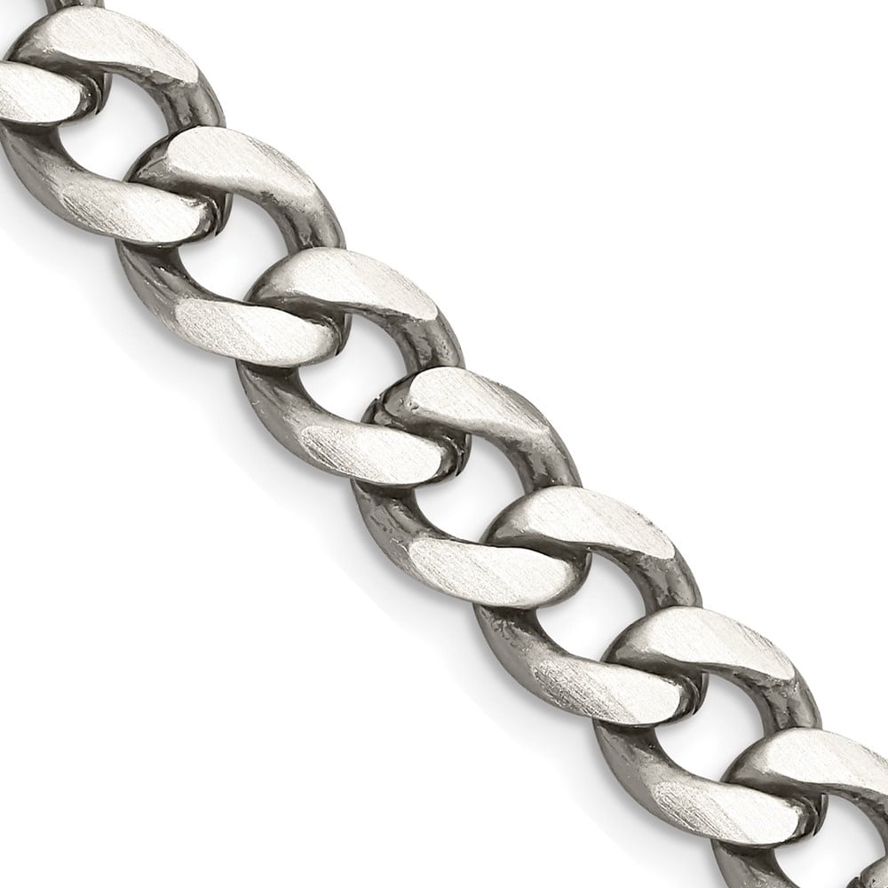 8mm Curb Necklace Chain Sterling Silver 925 30g 18