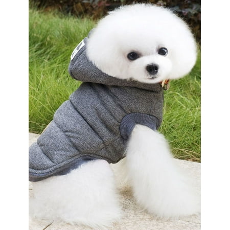 - Fashion Pet Down Jacket Thick Cotton Dog Coats for Dogs, Hoodies Sweatshirt Jacket Clothes For Small Medium Large Dogs, Gray / Navy Blue Vest Hat Warm Apparel Puppy Cat Dog Clothes for Winter, S-2XL