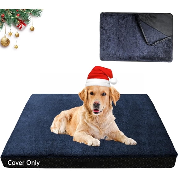 Limeren Dog Bed Covers Replacement Washable,Waterproof Dog Bed Cover with Zip and Carry Handle for Dog/Cat,  44'' × 32''× 4''