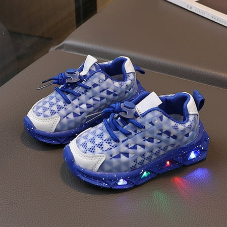 

Zshosam Girls Sneakers Boys Baby Luminous Children Sport Light Shoes Kids Bling Girls Baby Shoes Toddler Running Shoes(Blue 25)