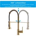 thumbnail image 4 of Brushed Gold Finish Kitchen Faucet, Workbench Thickness Requirement & Easy Installation for a Seamless Upgrade to Your Cooking Space, 4 of 8
