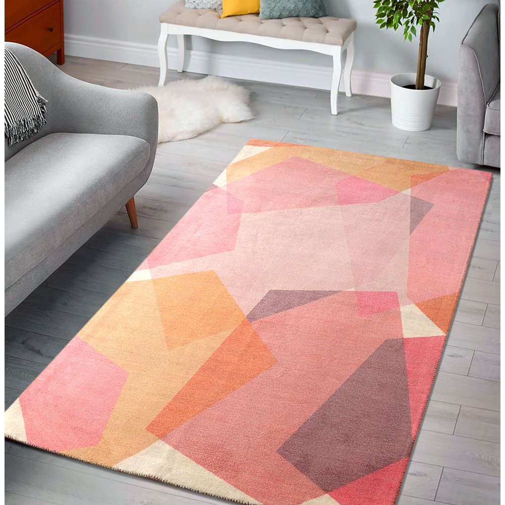 Rugsmith Blush Chroma MidCentury Modern Geometric Area Rug