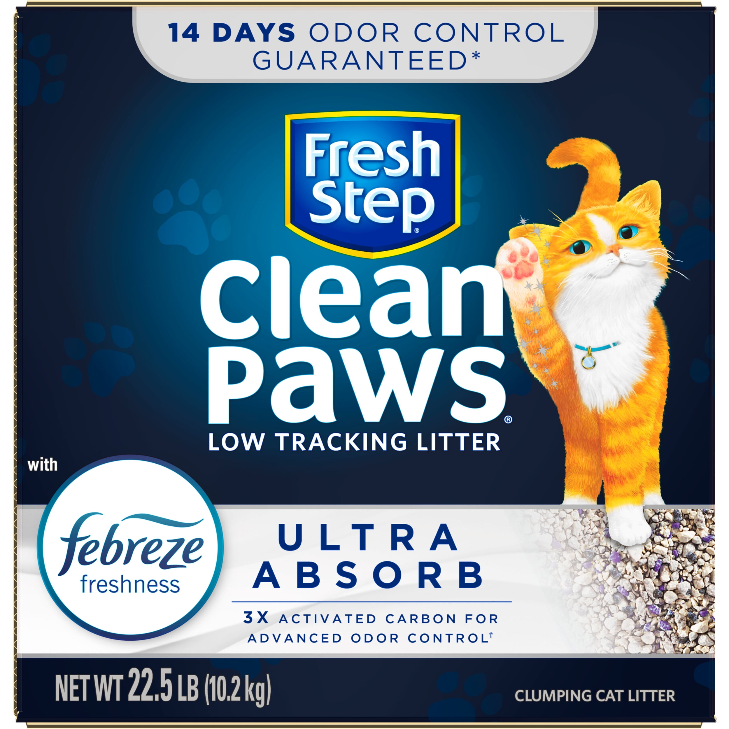 Fresh Step Clean Paws Multi-Cat Scented Clumping Cat Litter with the Power  of Febreze, 22.5 Pounds