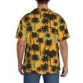 thumbnail image 3 of KLL Hawaii Palms Print Men's Shirt Short Sleeve Button Down Summer Cuba Beach Shirts- Medium, 3 of 5