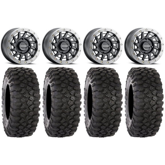 Raceline Squad Bdlk 15" Wheels Bk  38mm 33" XC450 Tires Sportsman RZR Ranger