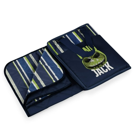 Nightmare Before Christmas - Jack - Outdoor Picnic Blanket, Blue Stripe with Navy Blue Exterior