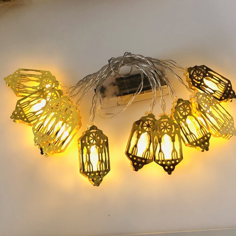 Eid Lights Ramadan Eid String Lights - 9.8FT 20 LED Moon Star Lantern ...