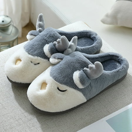 

shpwfbe mens slippers cute deer for winter warm houseshoesslippers