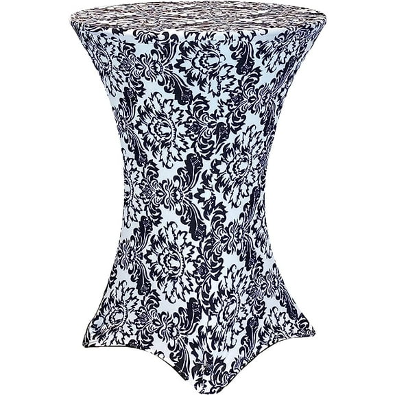 Your Chair Covers - 30 inch Highboy Cocktail Round Stretch Spandex Damask Table Cover