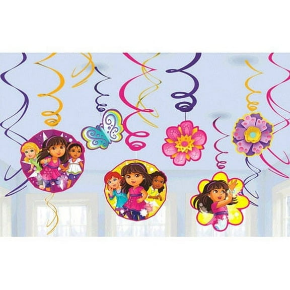 Dora the Explorer 'Dora and Friends' Hanging Swirl Decorations (12pc)