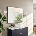 thumbnail image 3 of Eviva Sax 36" Brushed Chrome Metal Frame Bathroom Wall Mirror, 3 of 13