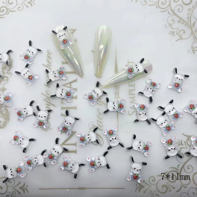 Dijes de uñas Kawaii más vendidos, dijes de uñas de Hola gato, oreja grande, decoración bonita para perros, venta al por mayor