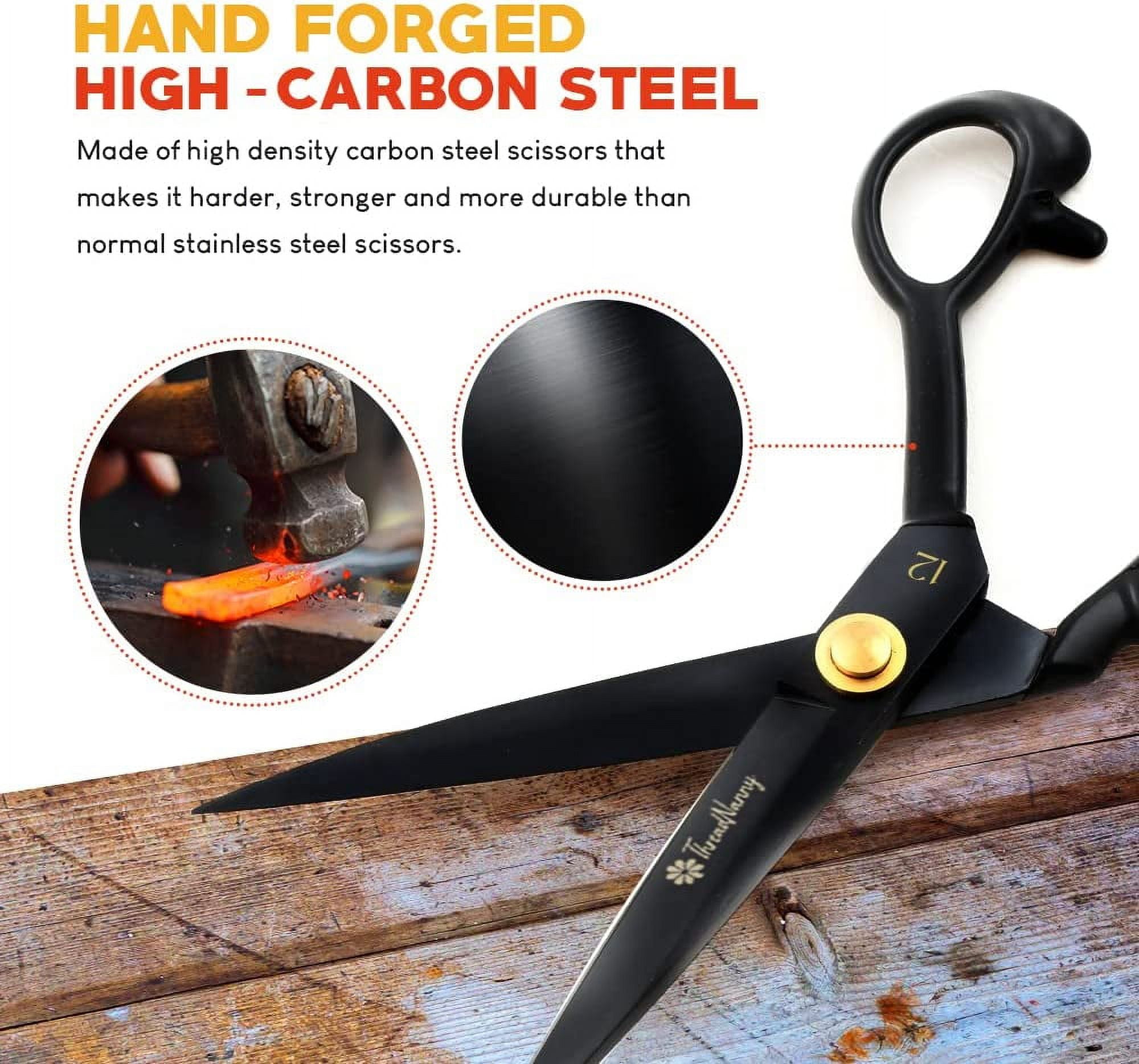 9.5” Sharp Fabric Scissors, All Purpose Heavy Duty Titanium Coated