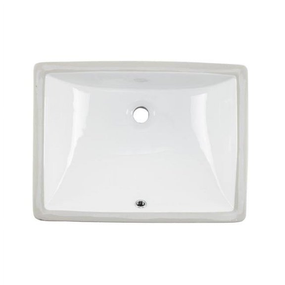 20 in. Rectangular Undermount Single Bowl Bathroom Sink in White