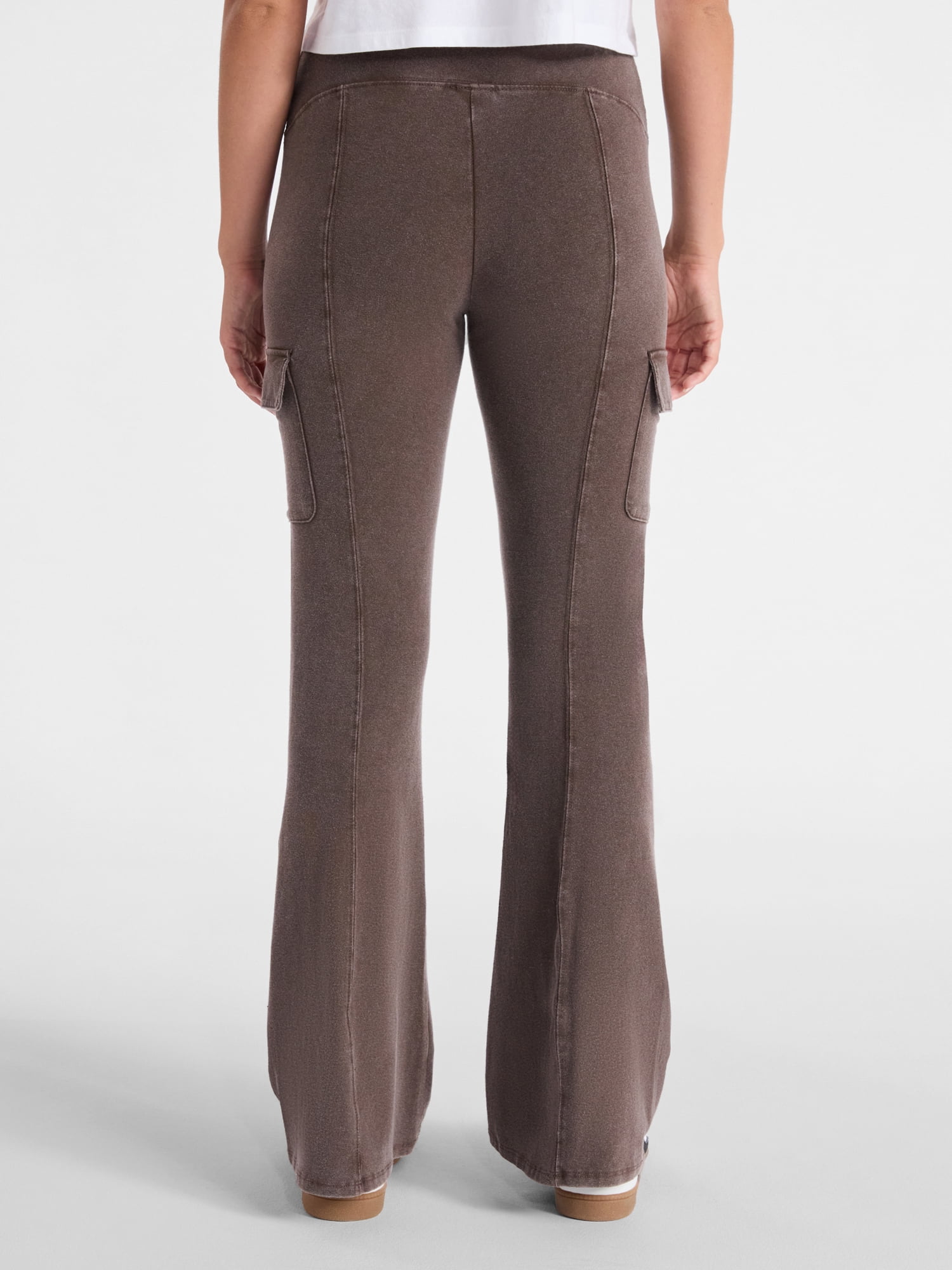 パンツ C/N WASHER CURVED FLARE WIDE CARGO No Boundaries Mineral Wash Cargo Flare Pants, 31'' Inseam