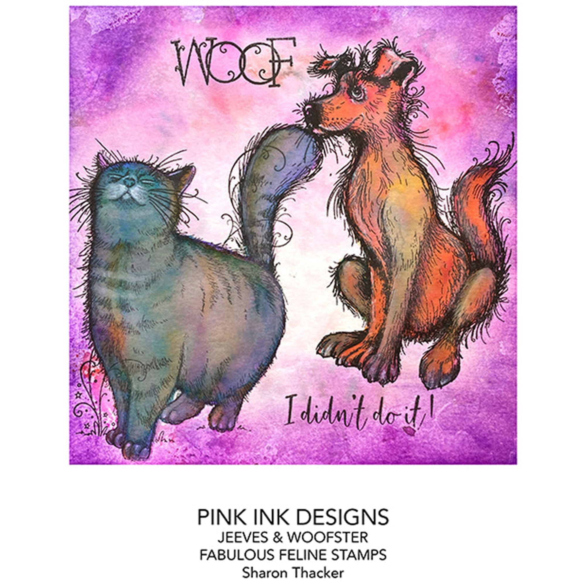 Pink Ink Designs  Jeeves & Woofster A5 Clear Stamp Set