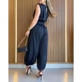 thumbnail image 4 of CHICME Womens Summer One Piece Jumpsuit Sleeveless Dressy Jumpsuits High Slit Casual Overalls for Vacation Evening Wear Black-L, 4 of 9