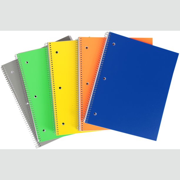 Pen + Gear 5 Pack Of 100 Page Poly Notebooks (Wide Ruled)