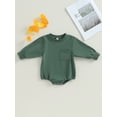 thumbnail image 3 of Fortune Unisex Baby Sweatshirt Rompers Infant Solid Color Long Sleeve Jumpsuit 0-2Y, 3 of 5