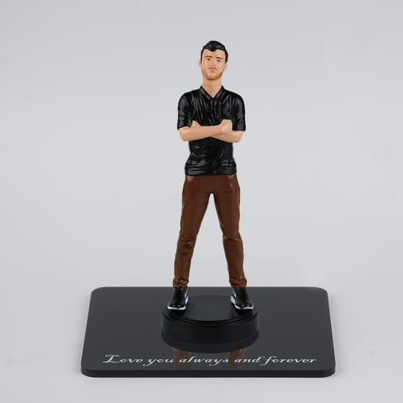 LavaJewelry 3D Selfie 7.1" - Full Body 3D Figurine with Base - Confident Charisma 3D Statue - Gift for Valentine Day,