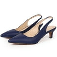 thumbnail image 6 of DADAWEN Women's Closed Pointed Toe Pumps Slingback Kitten Heel Dressy Heels Evening Wedding Bride Party Shoes Blue 6 US, 6 of 7