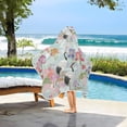 thumbnail image 3 of Yayeee Kids Hooded Towel with Hand Pockets Beach Soft Absorbent Bath Wrap 50 x 23.5 inch, Colorful Flowers Blossoms, 3 of 5