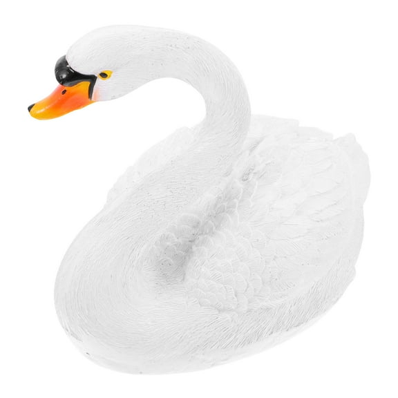 FONWILYO Swan Statue Figurine White Resin 1Pack 7.9x6.9x4.7in