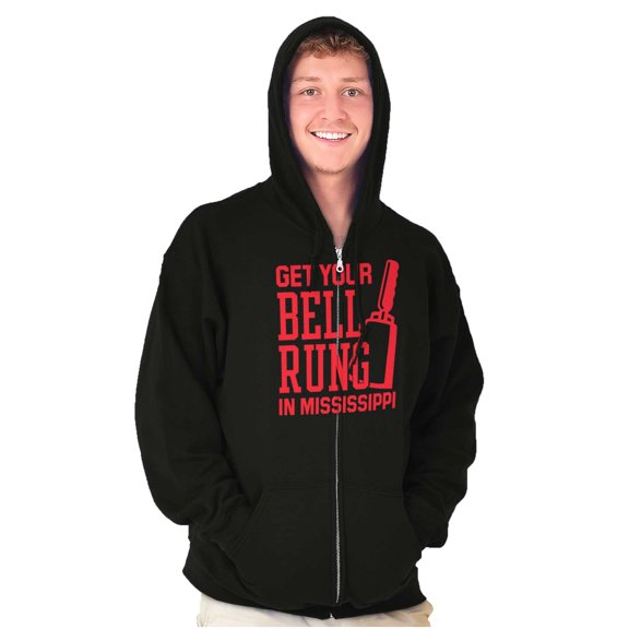 Get Your Bell Rung Mississippi Zip Up Hoodie Men's Women's Brisco Brands S