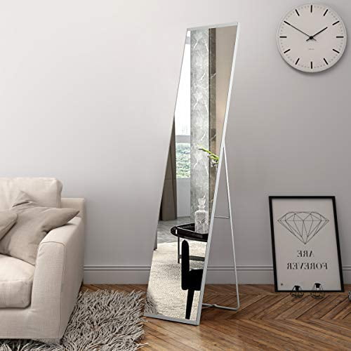 Ogcau Full Length Mirror Standing Wall Mounted Hanging Or Leaning Against Floor For Bedroom Living Room Dressing White 59 12 Com Ogcau Full Length Mirror Standing Wall, Wall Leaning Full Length Mirror