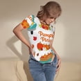 thumbnail image 3 of Naloa Fall Pumpkins Bodysuits for Women, Women's Short-Sleeved Onesie, One-Piece for Parties, dates, clubs-Medium, 3 of 7