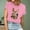 Pink, variant on QUNYINEY Casual Tee Shirts Womens Pullover Short Sleeve Easter Crew Neck Tops Loose Spring Tops for Women
