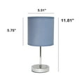thumbnail image 3 of Creekwood Home Nauru 11.81" Traditional Petite Metal Stick Bedside Table Desk Lamp in Chrome with Fabric Drum Shade for Nightstand, End Table, Dorm, Home Décor, Bedroom, Living Room, Purple, 3 of 6