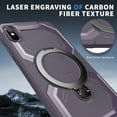 thumbnail image 5 of ELEHOLD Case for iPhone XS/X, Military-Grade Drop Protection Magnetic Phone Case with 360° Rotating Ring Stand,Purple, 5 of 6