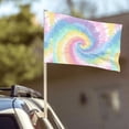 thumbnail image 3 of Car Flag12x18 No Pole Is Not Easy To Fade Fast Dry Hole Design Can Wear Flagpole Easy To Install For Car Family Business Travel Aliceblue Tie-Dye Background Rainbow Colors_3, 3 of 8
