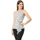 thumbnail image 2 of Top peplum envolvente con dobladillo asimétrico en la cintura con cuello en V sin mangas para mujerBlanco XS, 2 of 6