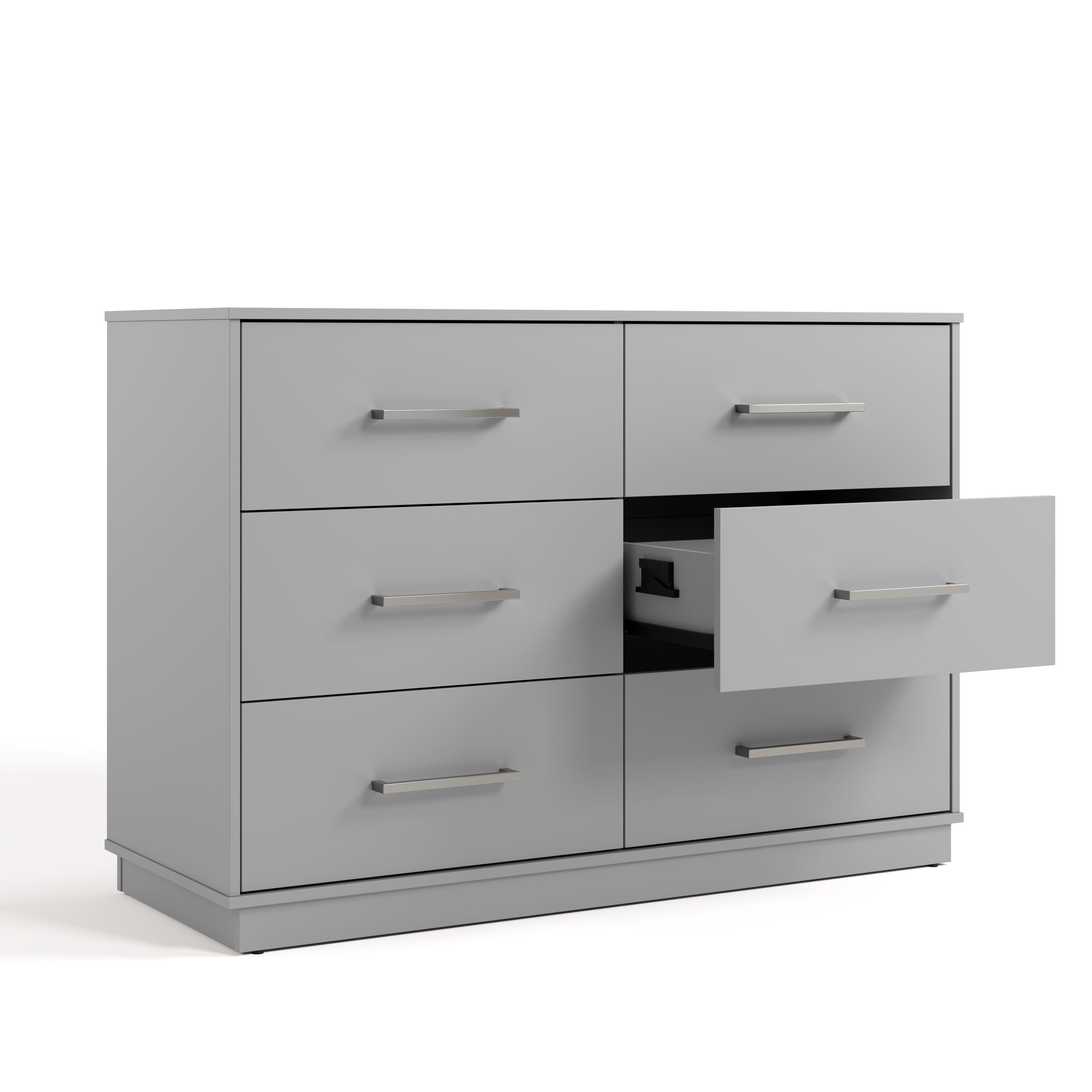 Graco Essentials 6 Drawer Nursery Double Dresser, Pebble Gray