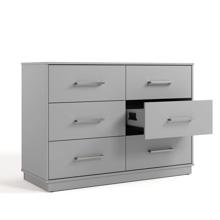 Graco Essentials 6 Drawer Nursery Double Dresser, Pebble Gray