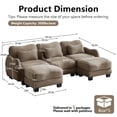 thumbnail image 5 of FFH 101" Convertible Sectional Sofa with Ottomans, U Shaped 3 Seat Cloud Couch with Waist Pillows, Curved Design, Chenille Coffee, 5 of 13