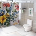 thumbnail image 7 of Orinice Flowers Annabel Kidston Maximalism Bathroom Decor Set with Hooks, Colorful Luxurious Graphic Print Polyester Fabric Fashion Shower Curtain - Chic Modern Home Bathtubs Bathroom Decoration 69x72, 7 of 7