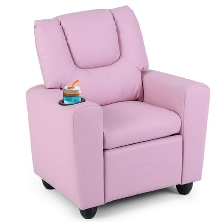 Infans Kids Recliner w/Cup Holder Adjustable Backrest & Footrest for Boys & Girls