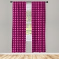 thumbnail image 2 of Ambesonne Geometric 4-Panel Curtains, Striped Symmetric Rounds, 56"x95", Hot Pink and Charcoal Grey, 2 of 4