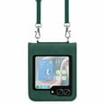 thumbnail image 3 of Nalacover For Samsung Galaxy Z Flip 5 Case,Shockproof Premium PU Leather Magnetic Clasp Flip for Women Men Cover with Removable Adjustable Crossbody Shoulder Strap For Samsung Galaxy Z Flip 5Darkgreen, 3 of 5