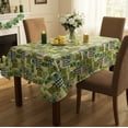 thumbnail image 6 of Serafina Home St. Patrick's Day Irish Vinyl Flannel Backed Tablecloth for Dining Room Kitchen Table Decor: St. Pat's Lucky Shamrock Clovers Green White Yellow Gold St. Pats Patchwork 52" x 102", 6 of 14