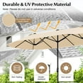 thumbnail image 6 of GVN 13 Feet Double-Sided Patio Twin Table Umbrella with Crank Handle-Beige, Patio Offset Umbrella with Easy Tilt Adjustment, Cantilever Patio Umbrellas, Sunshade Umbrella Canopy, 6 of 8