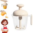 thumbnail image 1 of Ergonomic Multi-Blade Manual Egg Mixer, Press The Egg Beater Cup Manual, Hand Push Rotary Whisk Blender Cup, Semi-Automatic Multi-Function Blender For Whisking, Beating & Stirring (White), 1 of 6