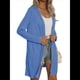 thumbnail image 3 of Cárdigan Ligero de Larga con Botones y Bolsillos para Mujer, Abierto Al Frente, Holgado y Ligero Azul S, 3 of 9