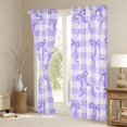 thumbnail image 3 of Feelyou Dreamy Bowknot Bow Blackout Curtains Set of 2 (52x84 Each) for Teen, Kawaii Ribbon Purple Window Curtains, Modern Fashion Plaid Curtains and Drapes, Window Curtains Bedroom Decor, 3 of 6