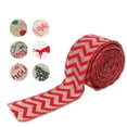 thumbnail image 1 of facefd 5M Christmas Burlap Ribbon Xmas Tree Red Truck Wire Edge Gift Wrapping Craft No.06, 1 of 6