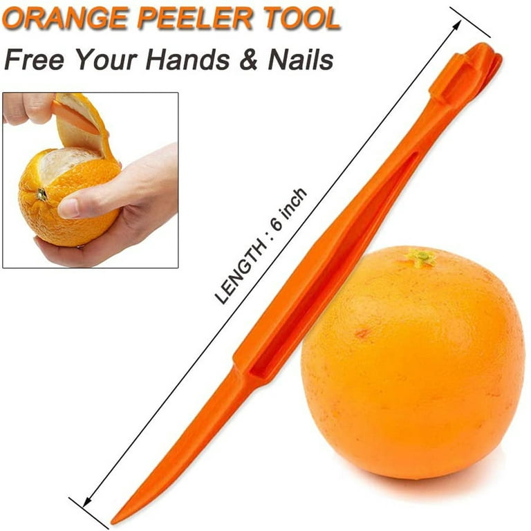 AllTopBargains 4 PC Orange Peeler Kitchen Tool Gadgets Lemon Lime Fruit Slicer Plastic Cutter