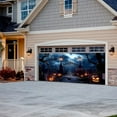 thumbnail image 5 of DAMAI Halloween Garage Door Decorations,13x5.9ft Creepy Cemetery Skeleton Dance Backdrop Halloween Garage Door Banner Cover Horror Night Forest Graveyard Background Spooky Party Decor, 5 of 6